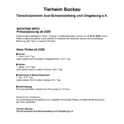 Preisanpassung Pension ’26